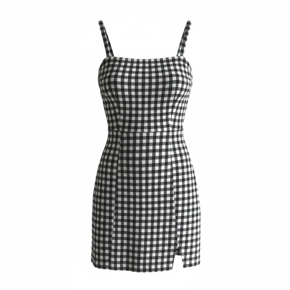 Abercrombie & Fitch Black and White Gingham Mini Dress - Picture 2 of 8